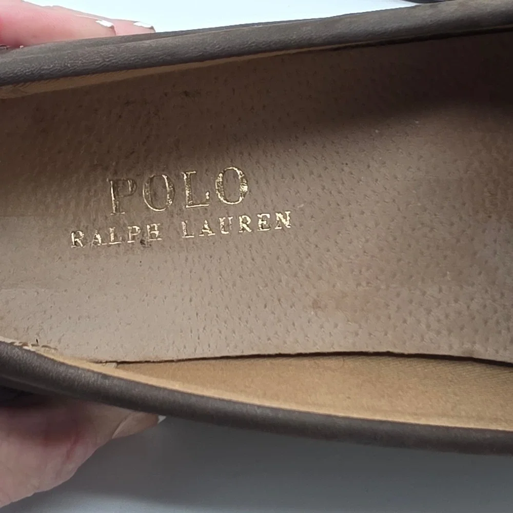 Polo Ralph Lauren Loafers Mens Dark Brown Nubuck Leather Moc Toe Slip On Shoes
